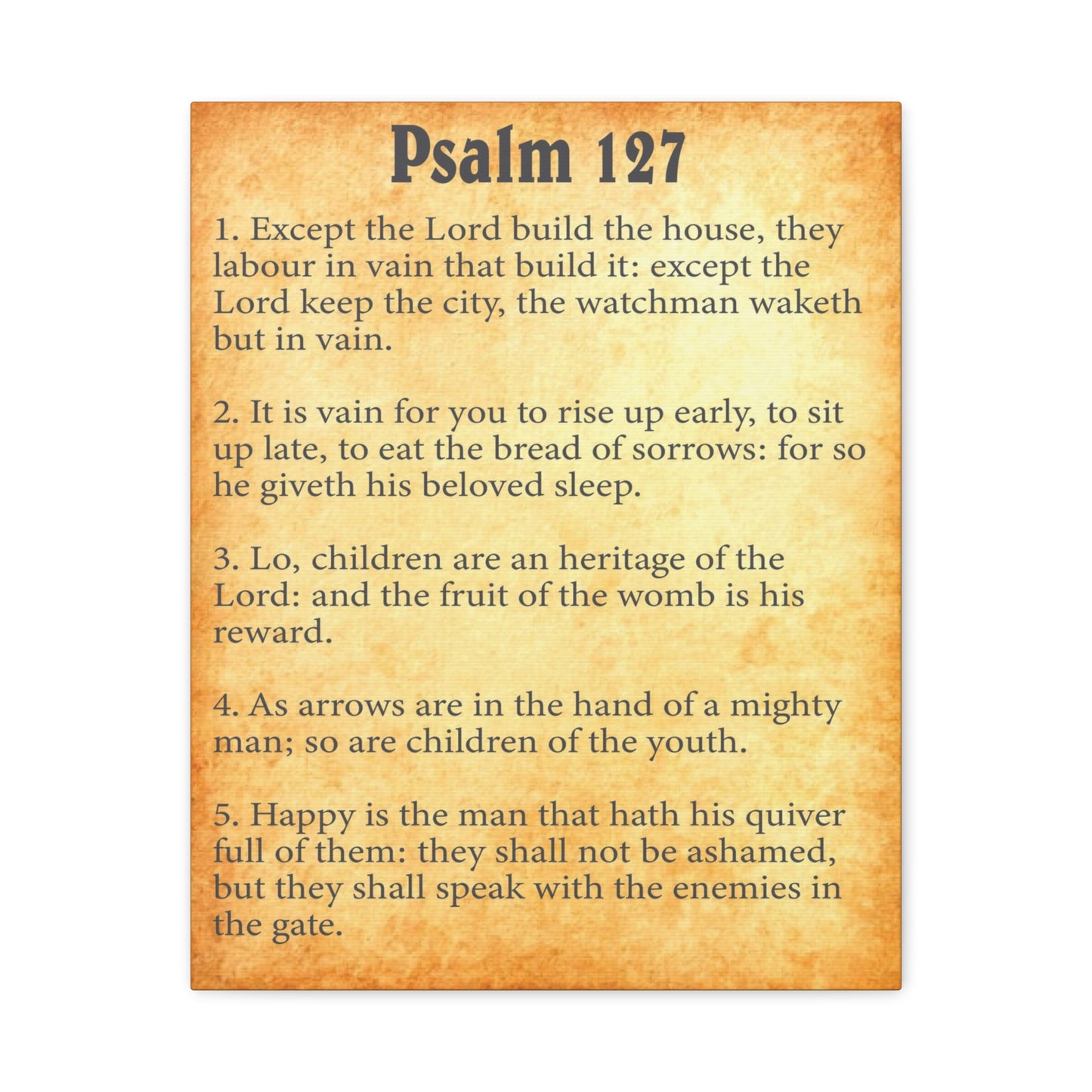Scripture Walls Psalm 127 Gold Bible Chapter Canvas Christian Wall Art Ready to Hang