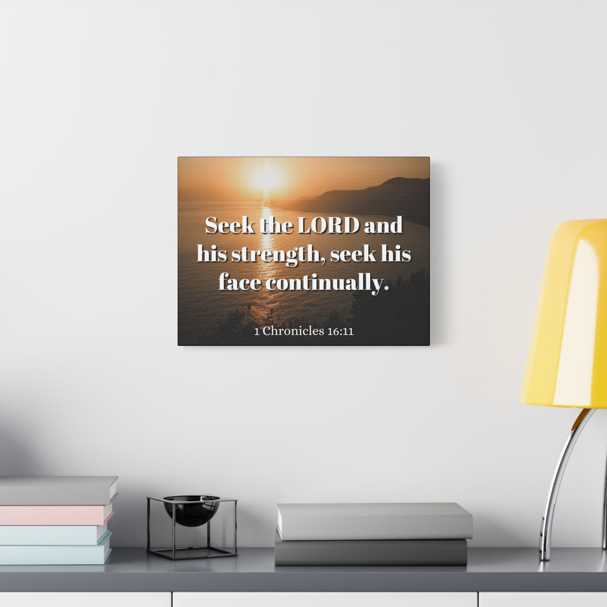 Scripture Canvas Seek The Lord Continually 1 Chronicles 16:11 Christian Wall Art Bible Verse Print Ready to Hang