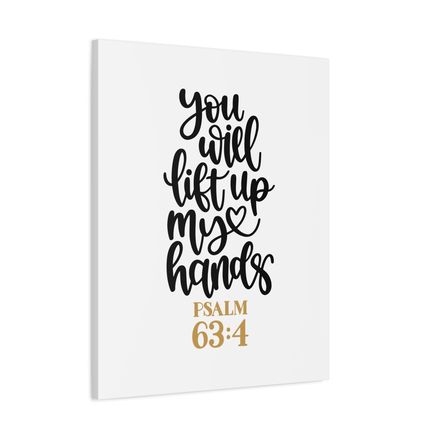 Scripture Canvas Lift Up Psalm 63:4 Christian Wall Art Bible Verse Print Ready to Hang