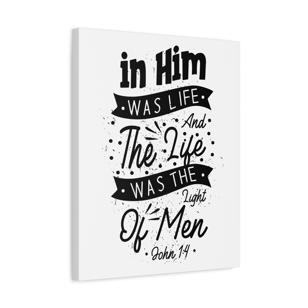 Scripture Canvas In Him Was Life John 1:4 Christian Wall Art Bible Verse Print Ready to Hang