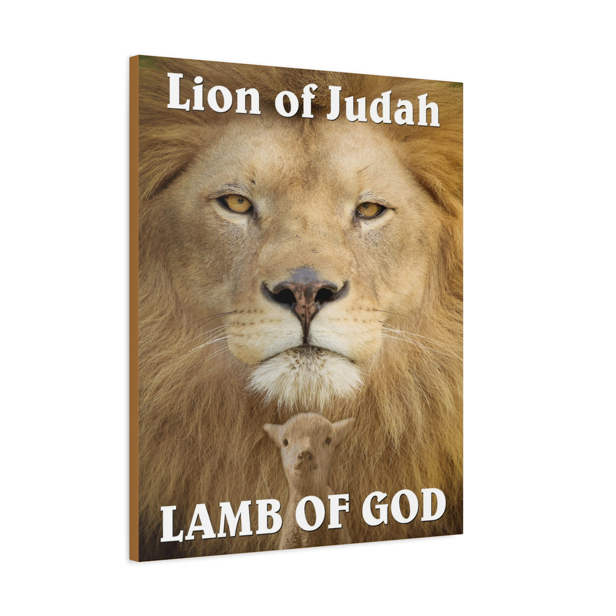 Scripture Canvas Lion of Judah Lamb of God Christian Wall Art Bible Verse Print Ready to Hang