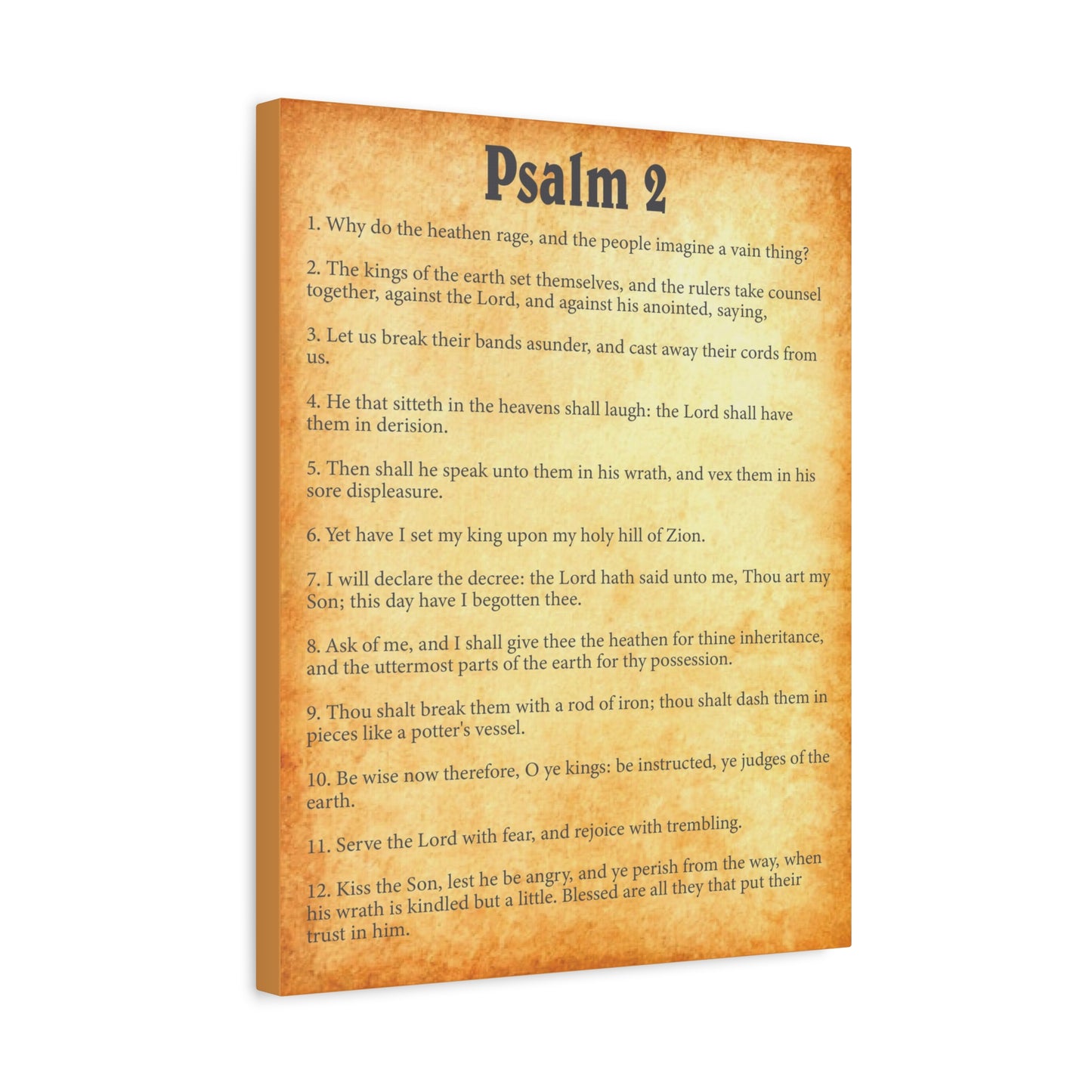 Scripture Walls Psalm 2 Gold Bible Chapter Canvas Christian Wall Art Ready to Hang