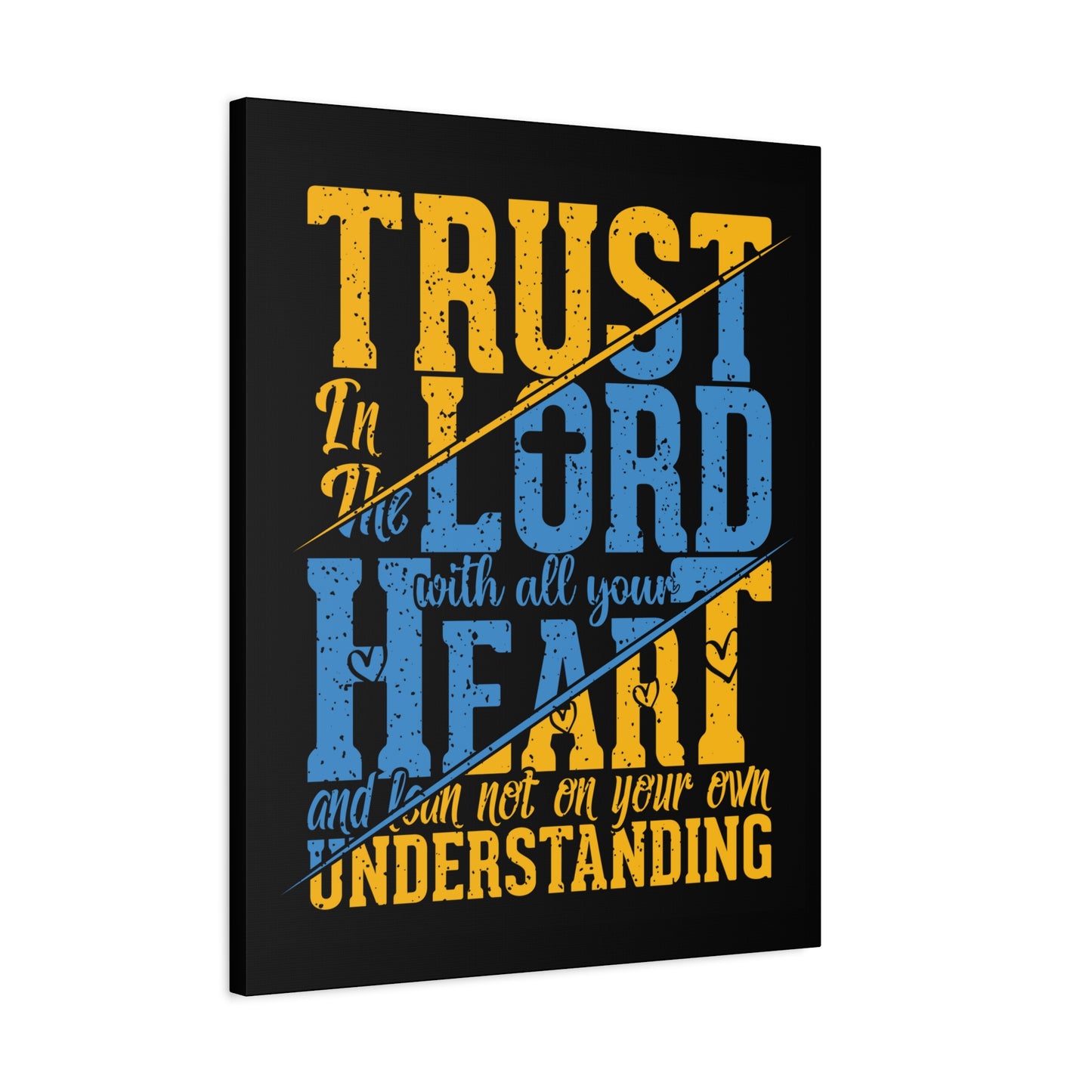 Scripture Canvas All Your Heart Psalm 23:4 Christian Wall Art Bible Verse Print Ready to Hang
