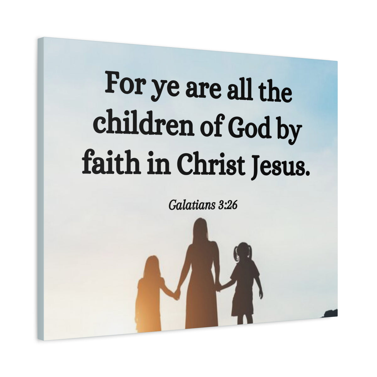 Scripture Canvas By Faith Galatians 3:26 Christian Wall Art Bible Verse Print Ready to Hang