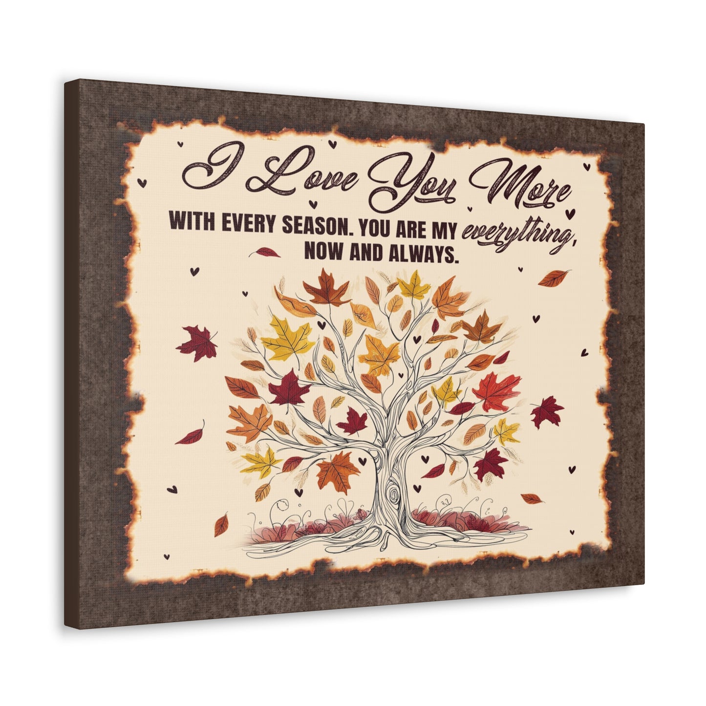 To My Wife I Love You More - Seasonal Tree of Love Canvas Wall Art - Heartfelt Gift for Every Season