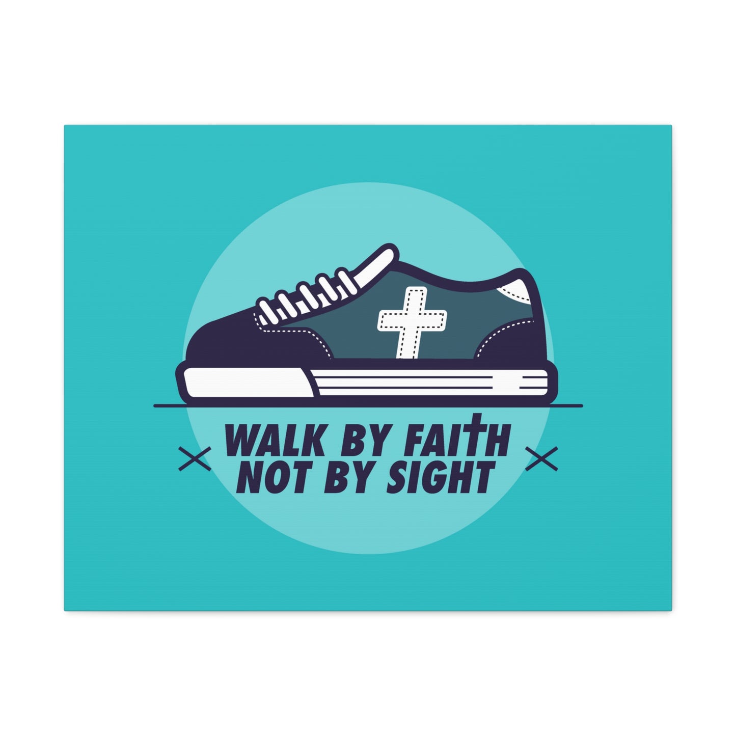 Walk By Faith Not By Sight 2 Corinthians 5:7 Blue Shoes Christian Wall Art Bible Verse Print Ready to Hang