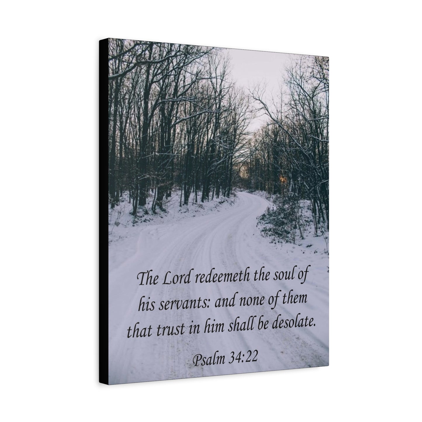 Bible Verse Canvas The Lord Redeemeth The Soul Psalm 34:22 Christian Home Décor Wall Art Scripture Ready to Hang Faith Print