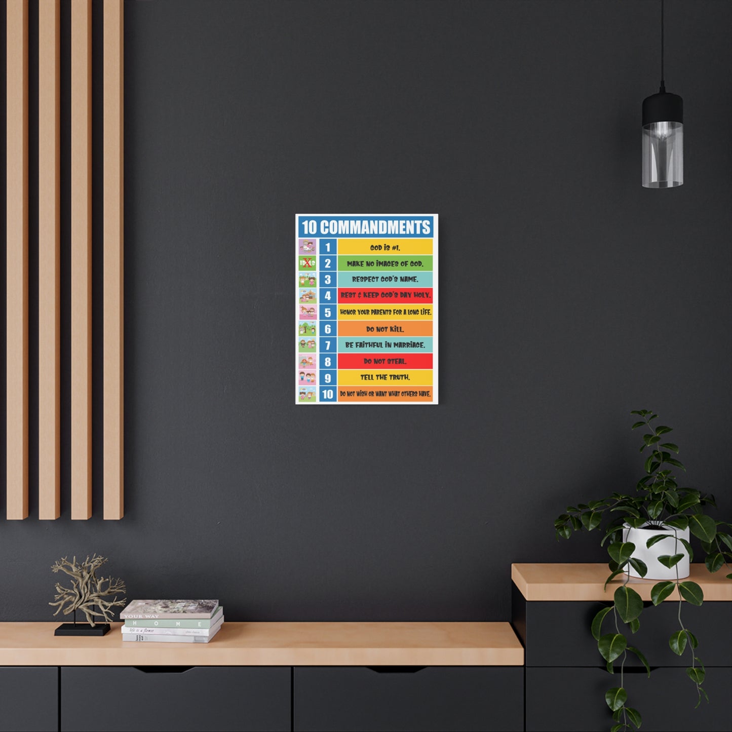 10 Commandments Christian Home Decor Scripture Art