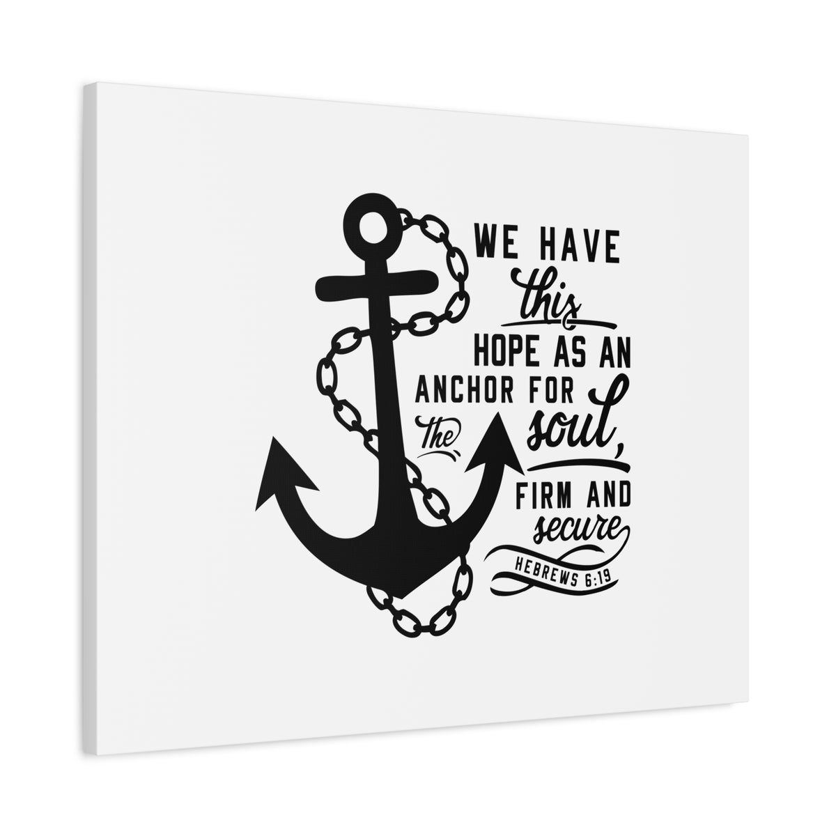 Scripture Canvas Firm And Secure Hebrew 6:19 Christian Wall Art Bible Verse Print Ready to Hang