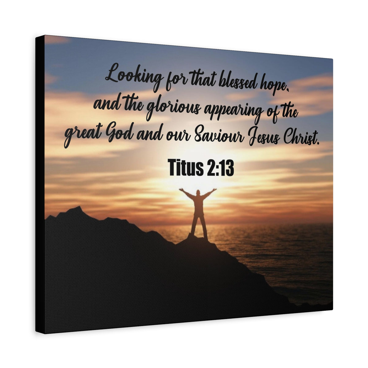 Scripture Canvas Glorious Appearing Titus 2:13 Christian Wall Art Bible Verse Print Ready to Hang