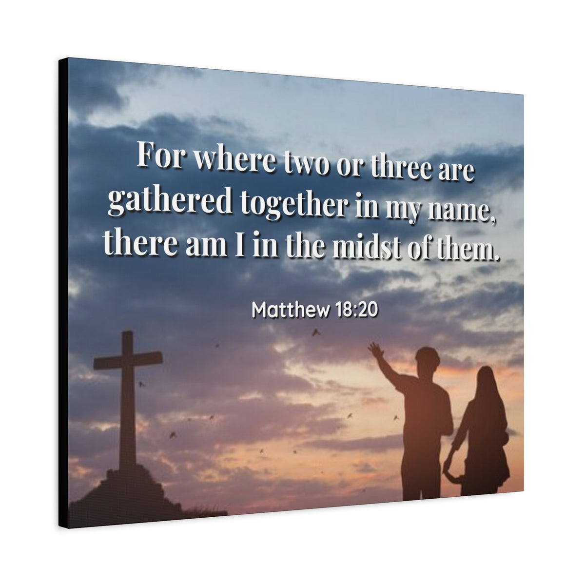 Scripture Canvas Midst Of Them Matthew 18:20 Christian Wall Art Bible Verse Print Ready to Hang
