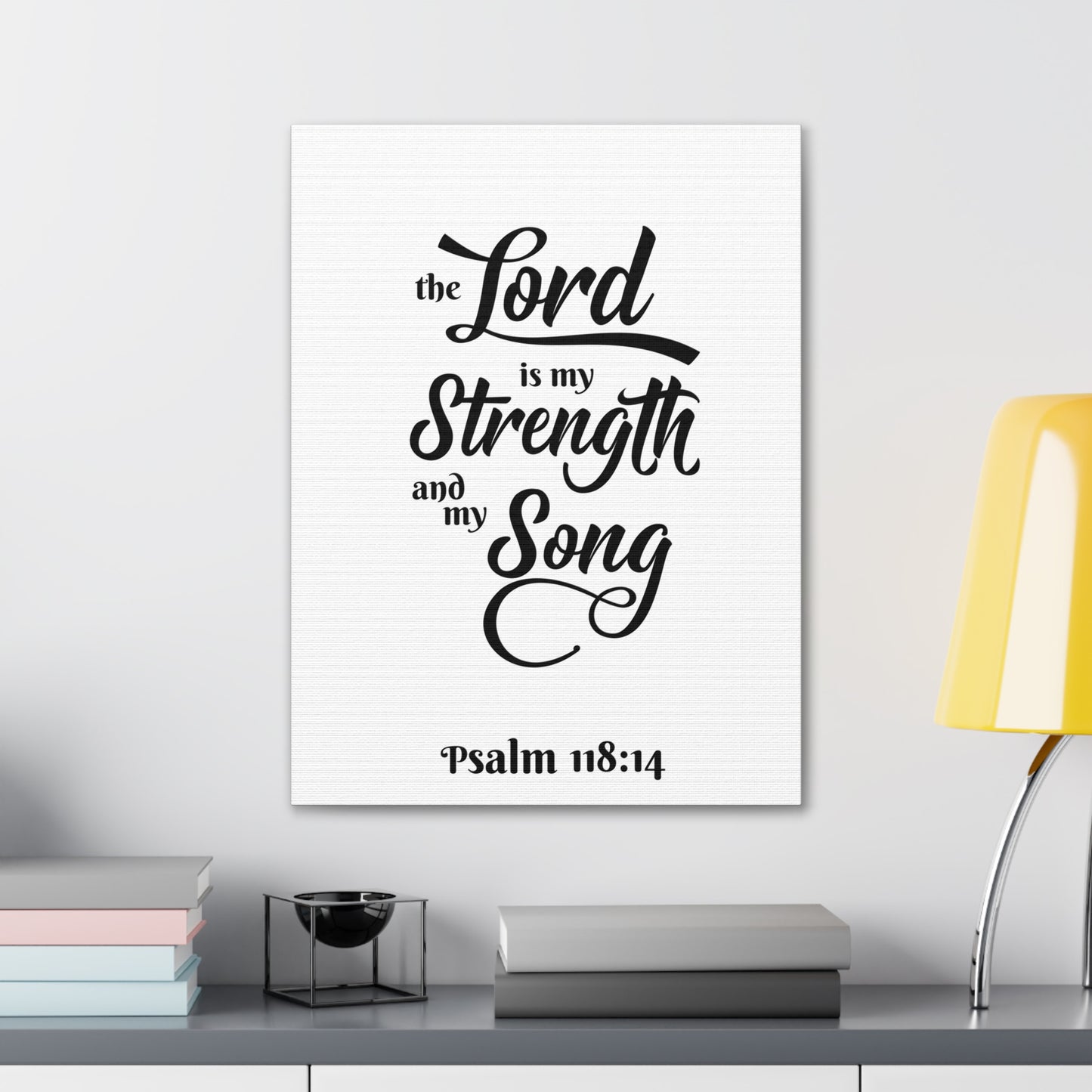 The Lord Is My Strength And My Song Psalm 118:14 Bible Verse Canvas Christian Wall Art Ready To Hang