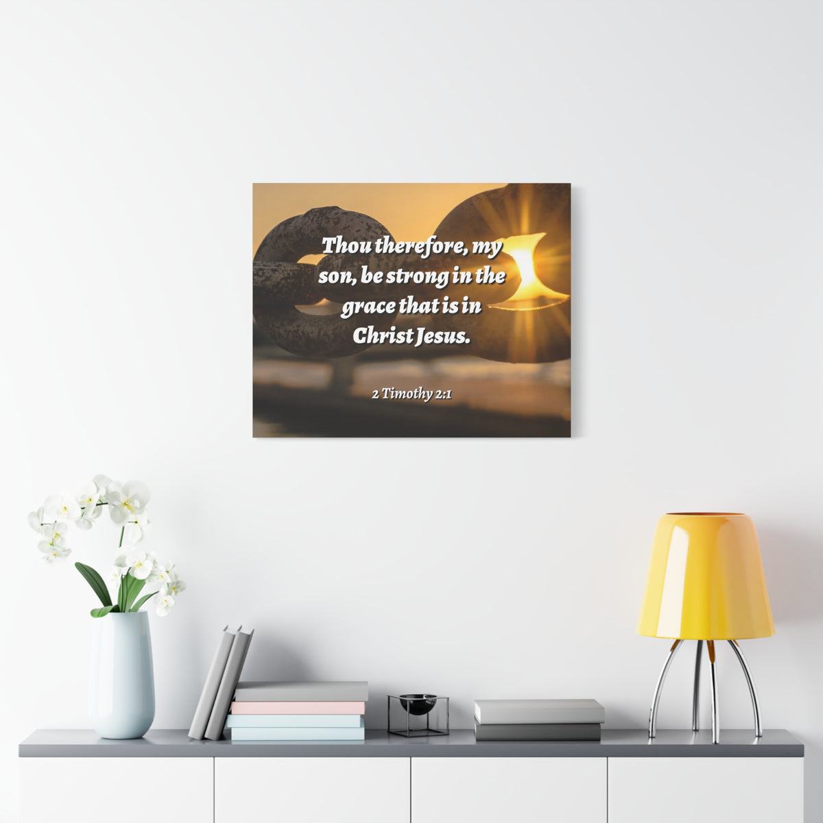 Scripture Canvas The Grace 2 Timothy 2:1 Christian Wall Art Bible Verse Print Ready to Hang