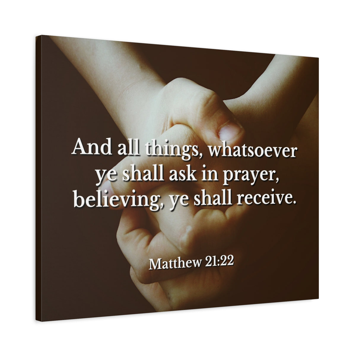 Scripture Canvas Believing Matthew 21:22 Christian Wall Art Bible Verse Print Ready to Hang