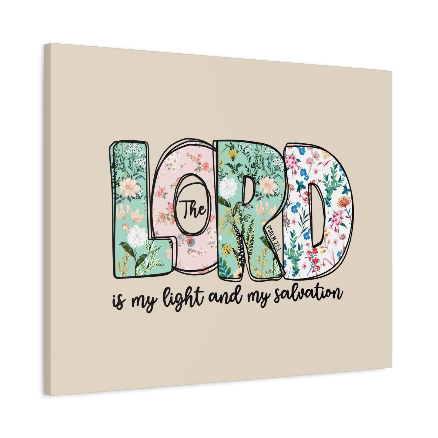 Scripture Walls Light And My Salvation Floral Psalm 27:1 Bible Verse Canvas Christian Wall Art Ready to Hang