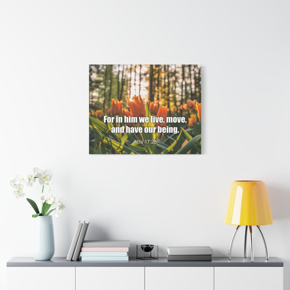 Scripture Canvas Our Being Acts 17:28 Christian Wall Art Bible Verse Print Ready to Hang