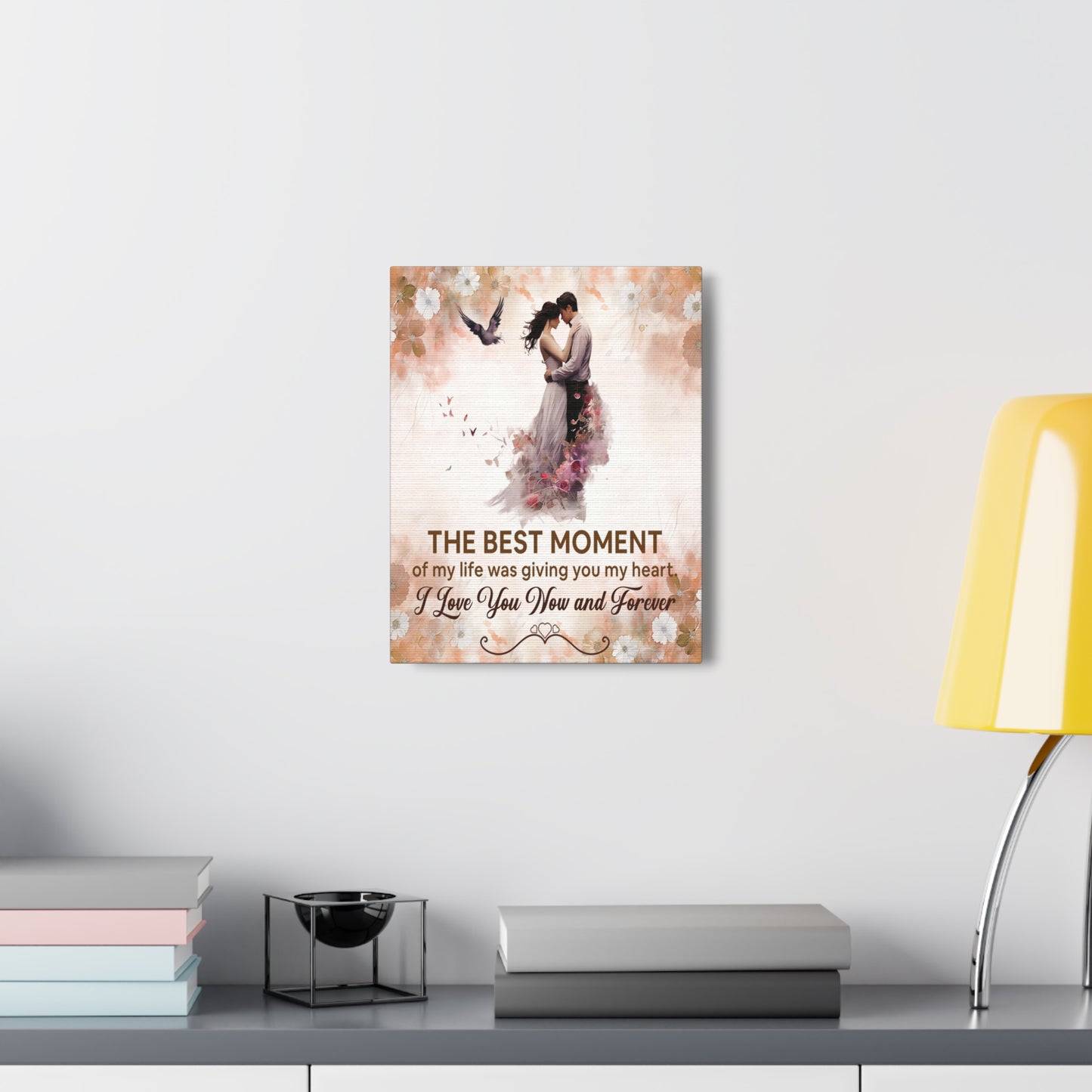To My Wife The Best Moment of My Life Canvas Wall Art – Romantic Gift of Love & Devotion