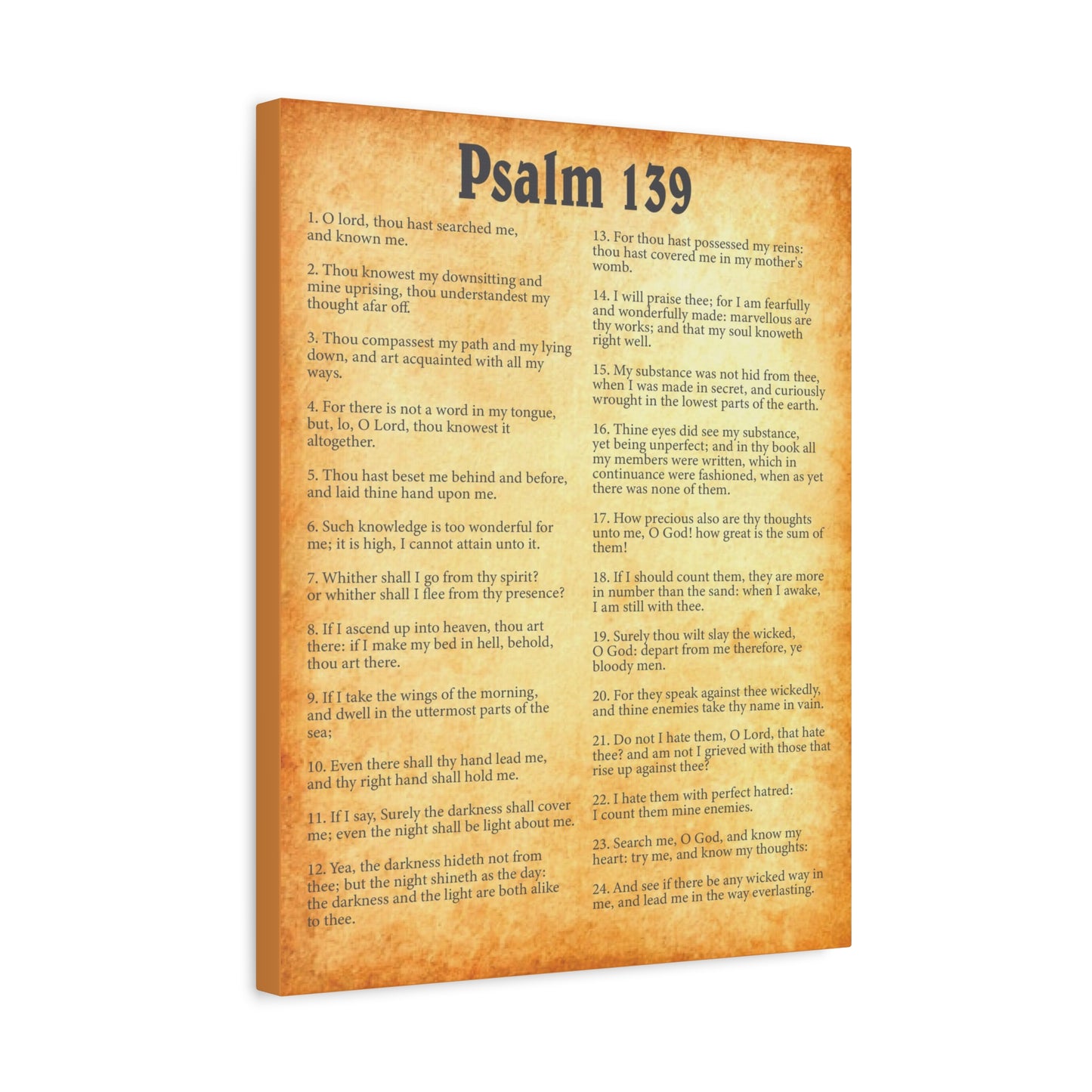 Scripture Walls Psalm 139 Gold Bible Chapter Canvas Christian Wall Art Ready to Hang Unframed