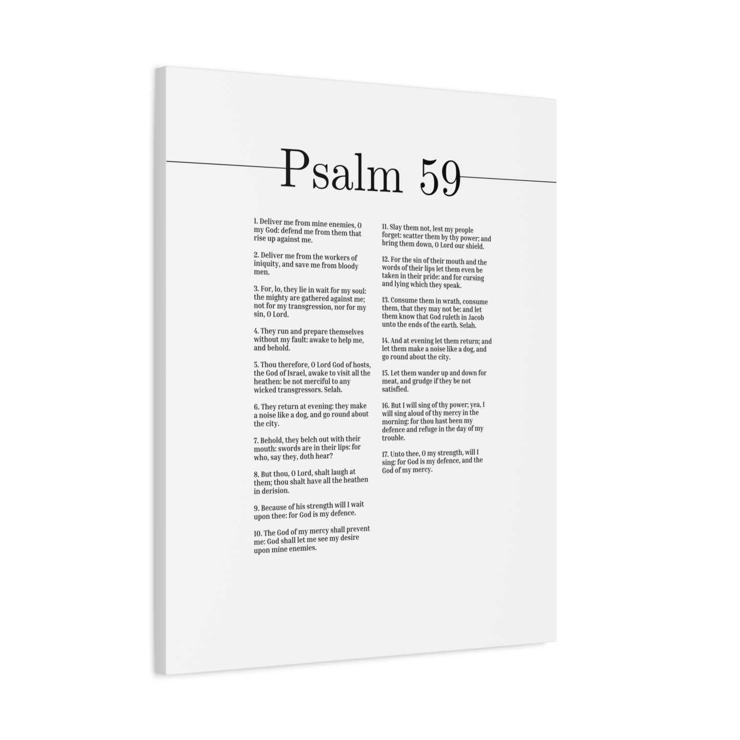 Scripture Canvas O Lord Our Shield Psalm 59 Christian Wall Art Bible Verse Print Ready to Hang