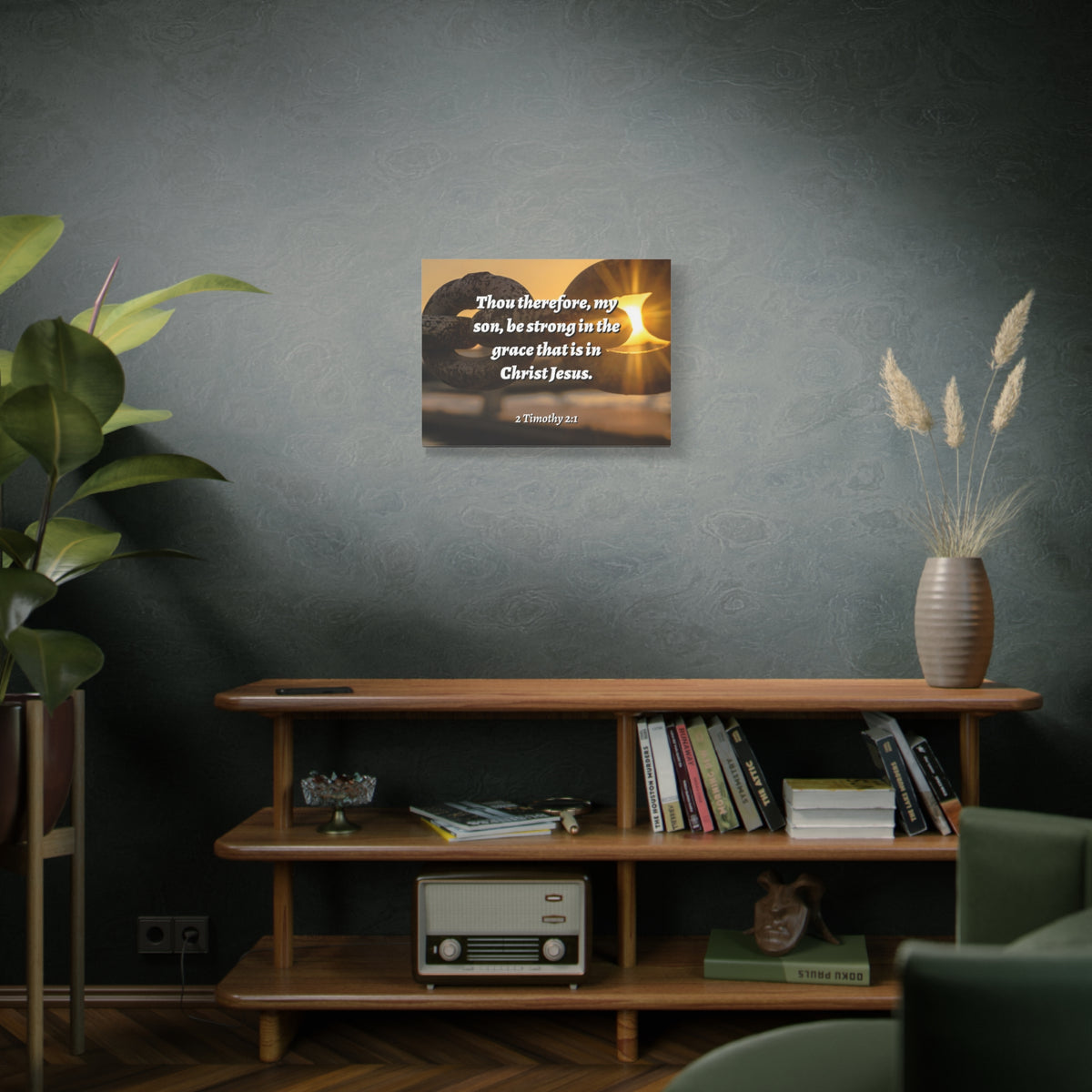 Scripture Canvas The Grace 2 Timothy 2:1 Christian Wall Art Bible Verse Print Ready to Hang