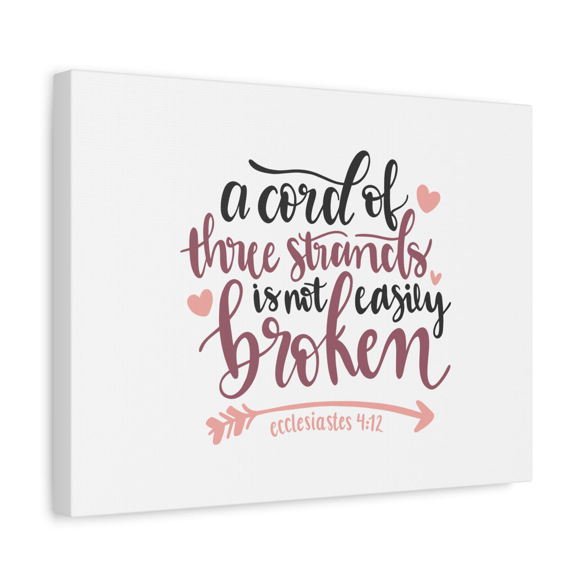 Scripture Canvas Not Easily Broken Ecclesiastes 4:12 Christian Wall Art Bible Verse Print Ready to Hang