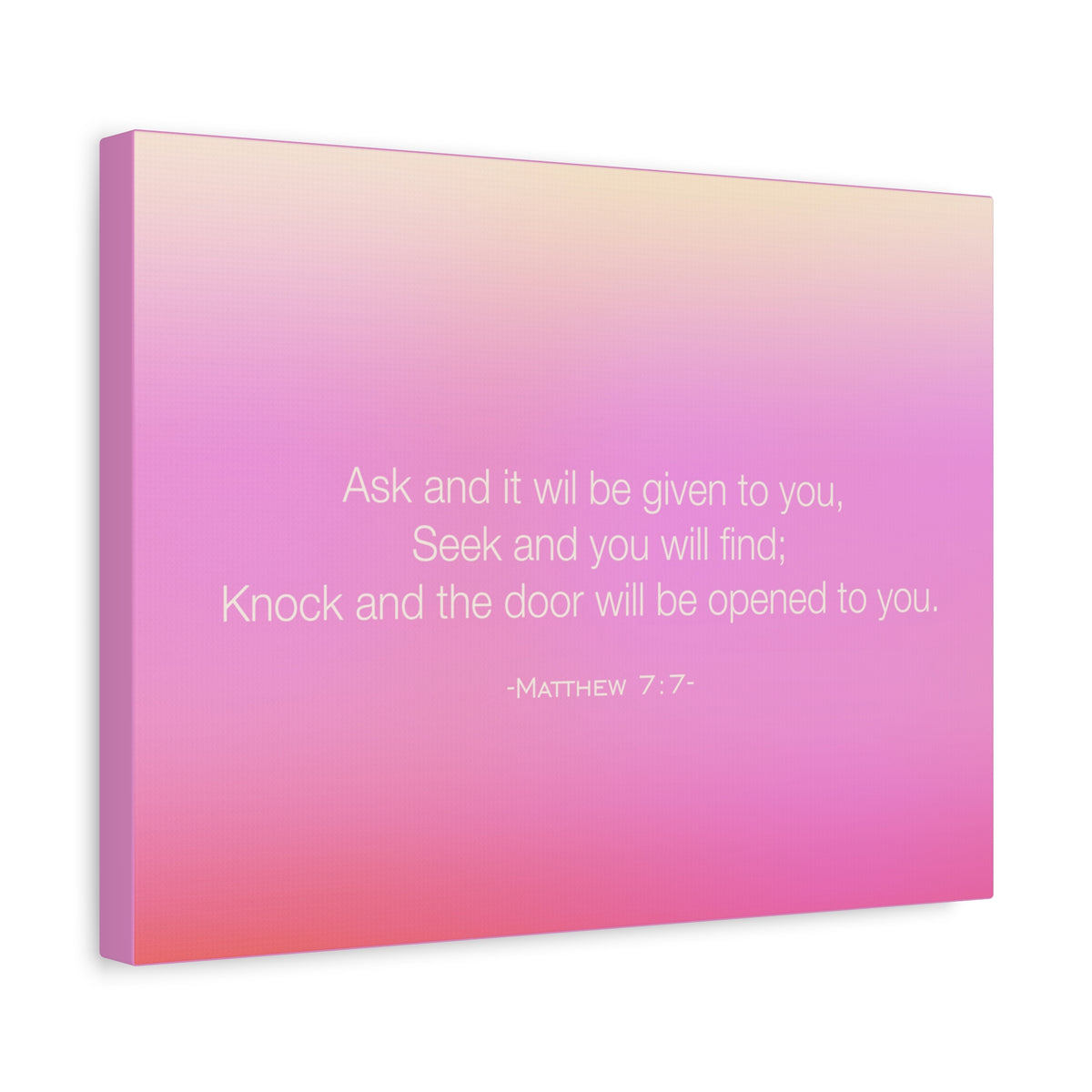 Scripture Canvas Seek And You Will Find Matthew 7:7 Christian Wall Art Bible Verse Print Ready to Hang