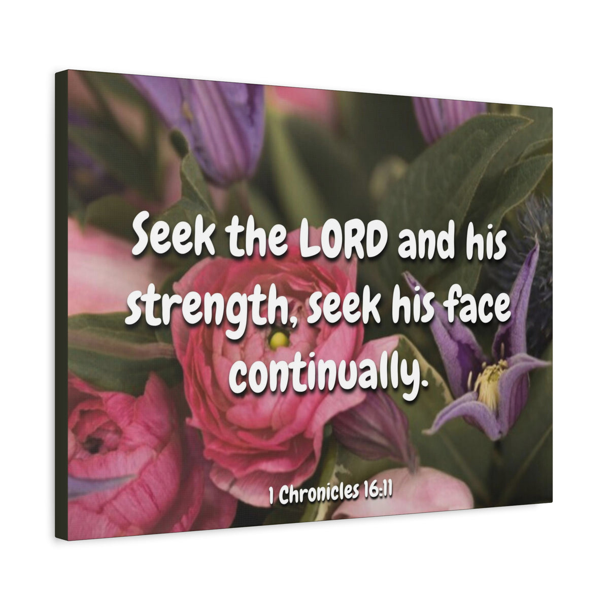 Scripture Canvas Seek The Lord 1 Chronicles 16:11 Christian Wall Art Bible Verse Print Ready to Hang