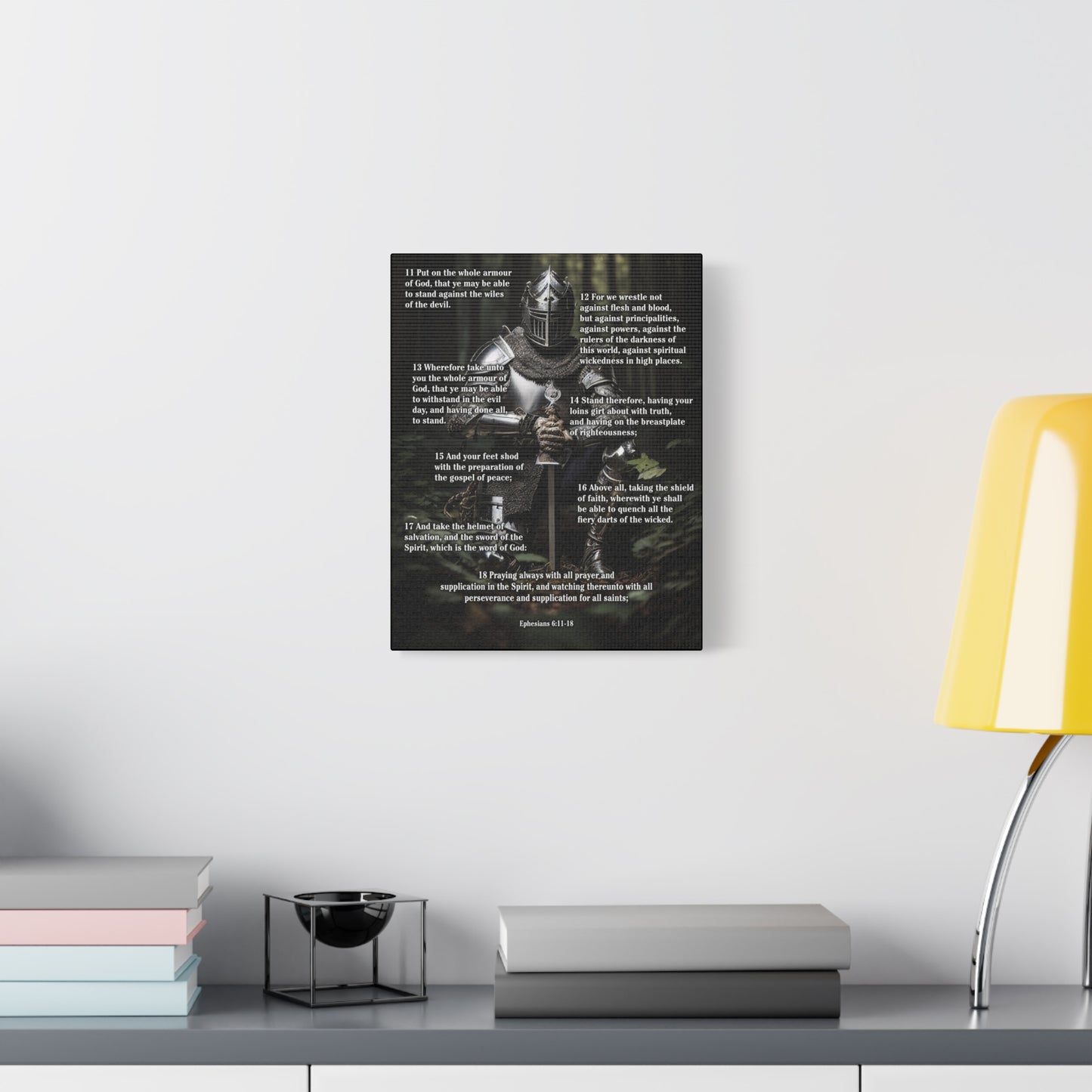 Scripture Walls Armor Of God Ephesians 6:11-18 Soldier Kneels Christian Wall Art Print Ready to Hang Unframed