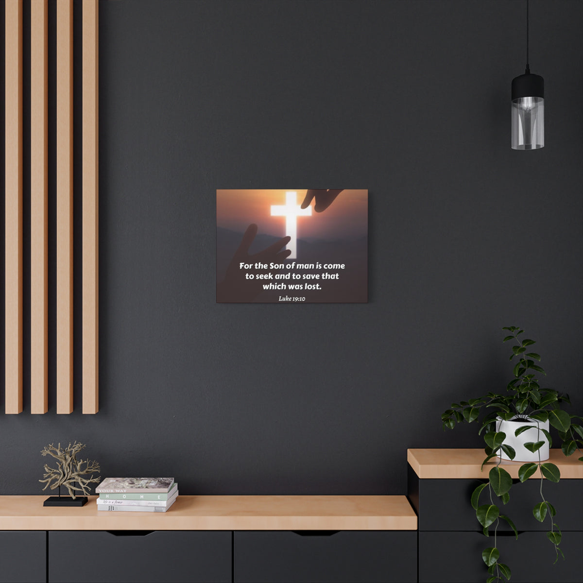 Scripture Canvas Son Of Man Luke 19:10 Christian Wall Art Bible Verse Print Ready to Hang