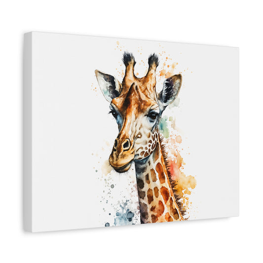 Giraffe Watercolor Animal Canvas Wall Art for Home Decor Ready-to-Hang