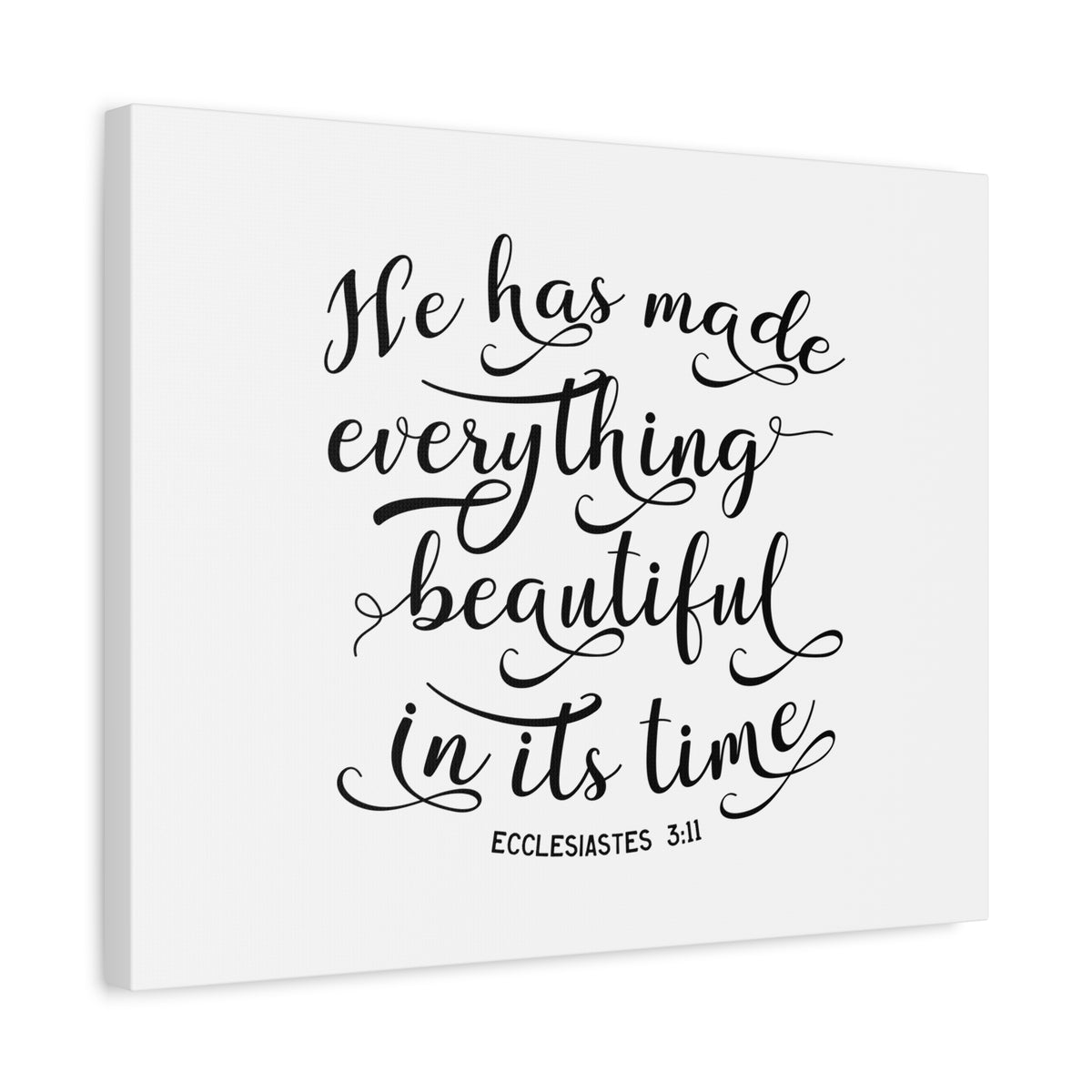 Scripture Canvas Beautiful In It's Time Ecclesiastes 3:11 Christian Wall Art Bible Verse Print Ready to Hang