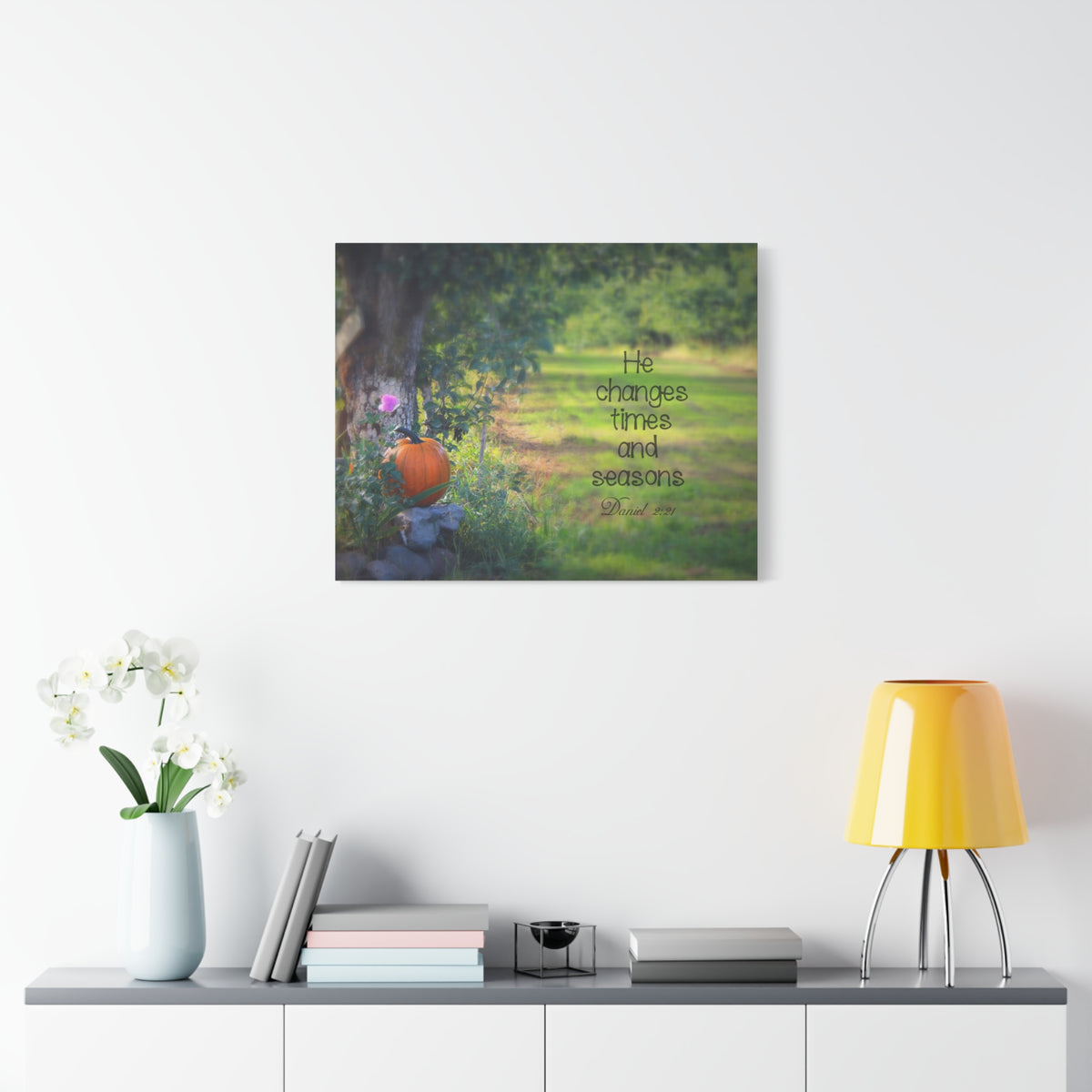 Scripture Canvas Times And Seasons Daniel 2:21 Christian Wall Art Bible Verse Print Ready to Hang