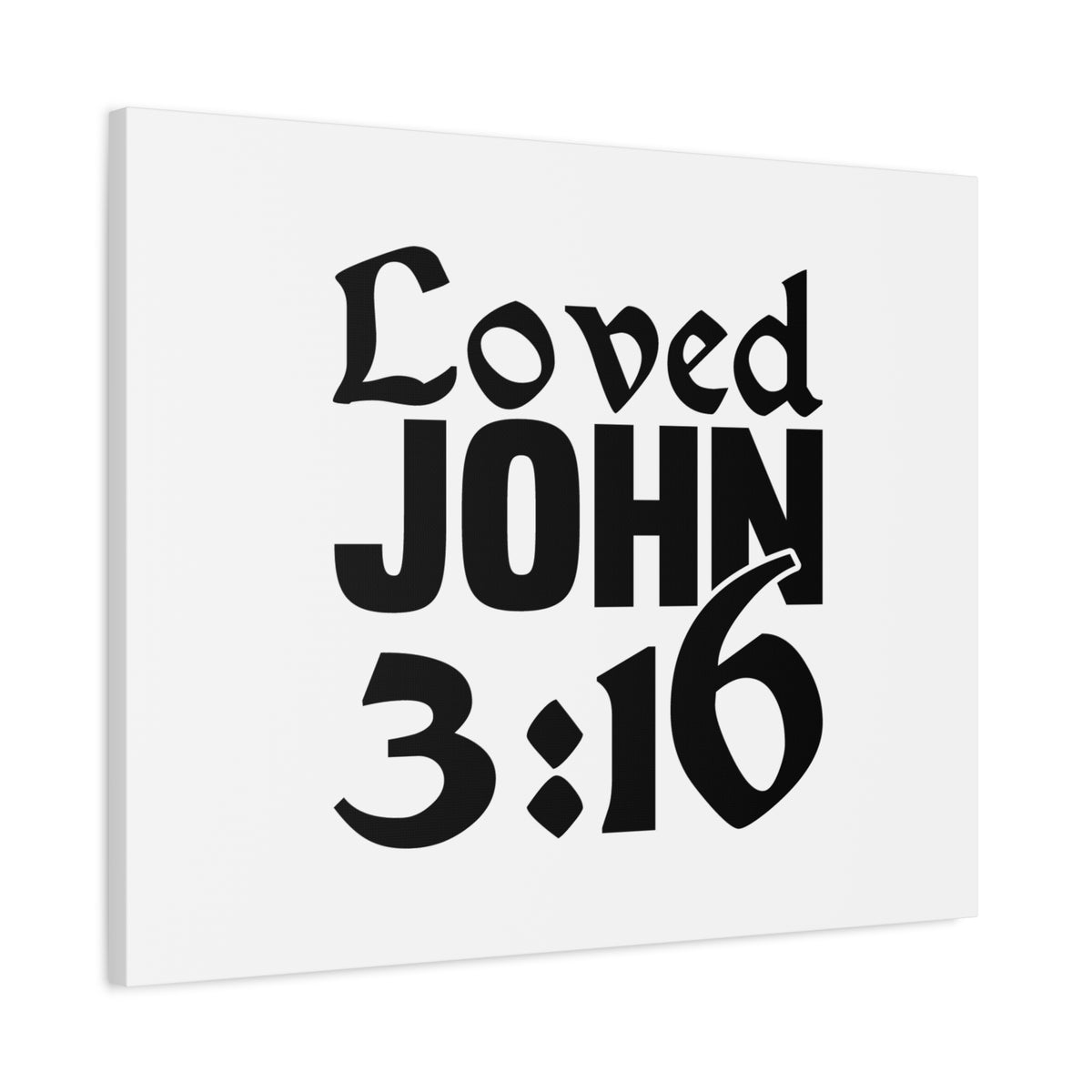 Scripture Canvas Loved John 3:16 Christian Wall Art Bible Verse Print Ready to Hang
