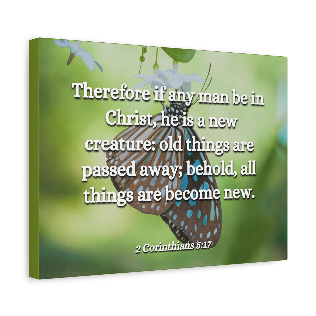 Scripture Canvas New Creature 2 Corinthians 5:17 Christian Wall Art Bible Verse Print Ready to Hang