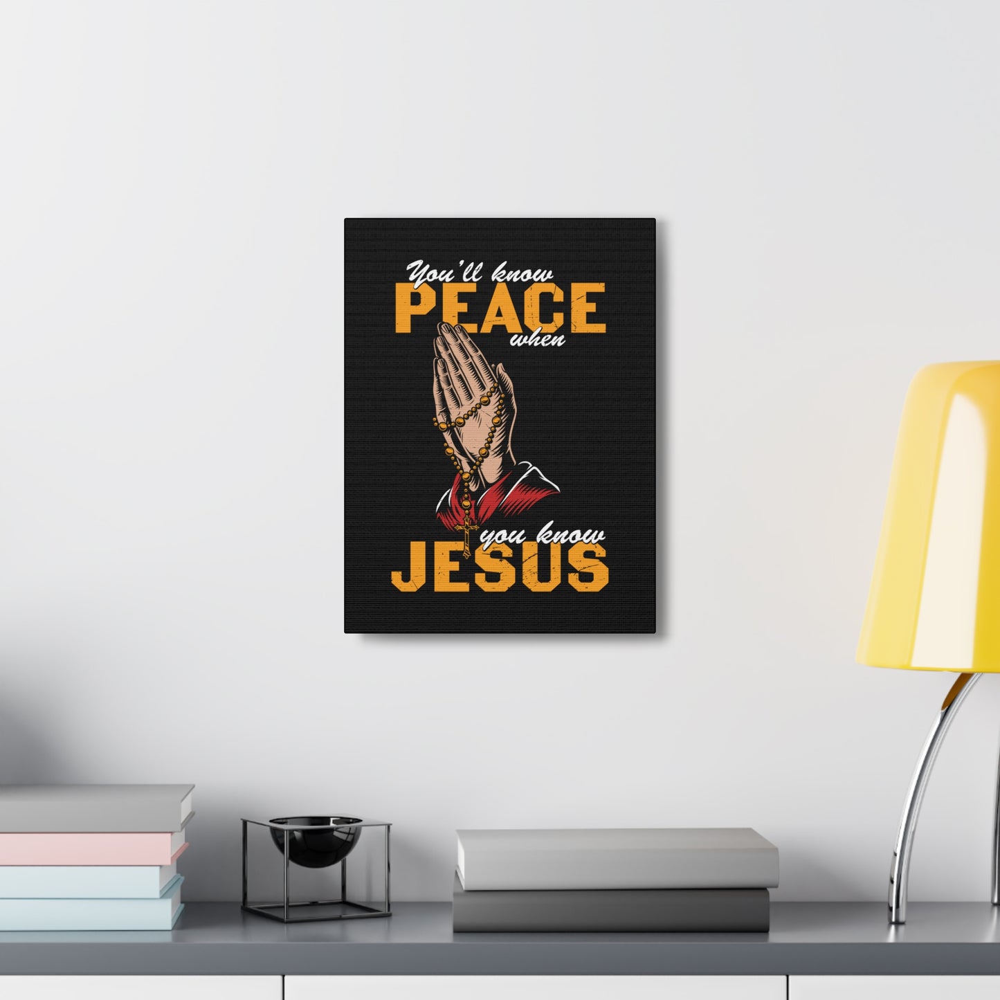 You'll Know Peace Rosary Psalms 96:1-13 Christian Wall Art Bible Verse Print Ready to Hang