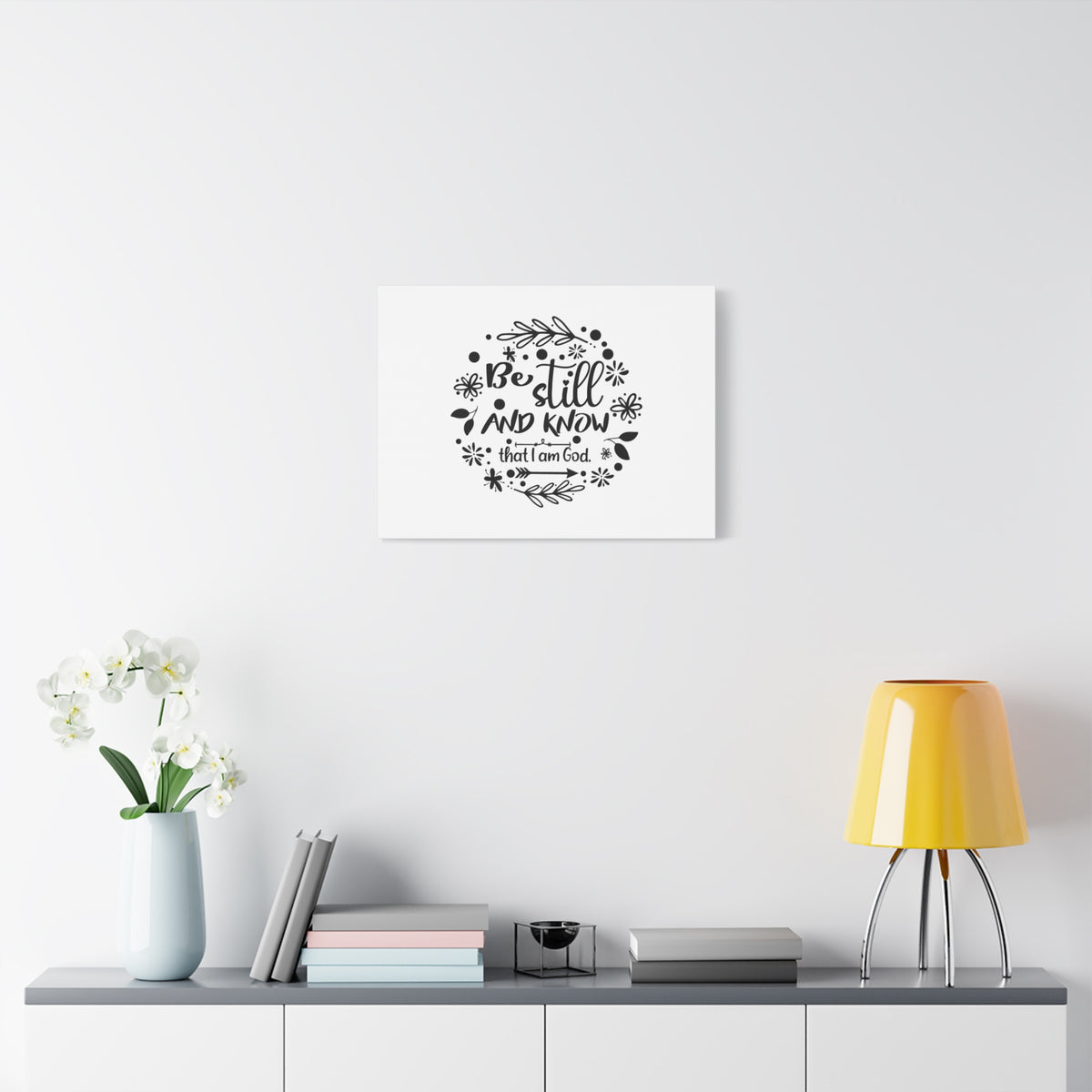 Scripture Canvas Be Still And Know That I Am God Psalm 46:10 Christian Wall Art Bible Verse Print Ready to Hang