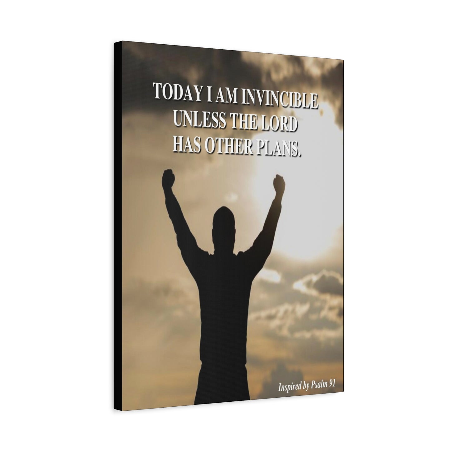 Scripture Walls Today I Am Invincible Canvas Psalm 91 Bible Verse Canvas Christian Wall Art Ready to Hang