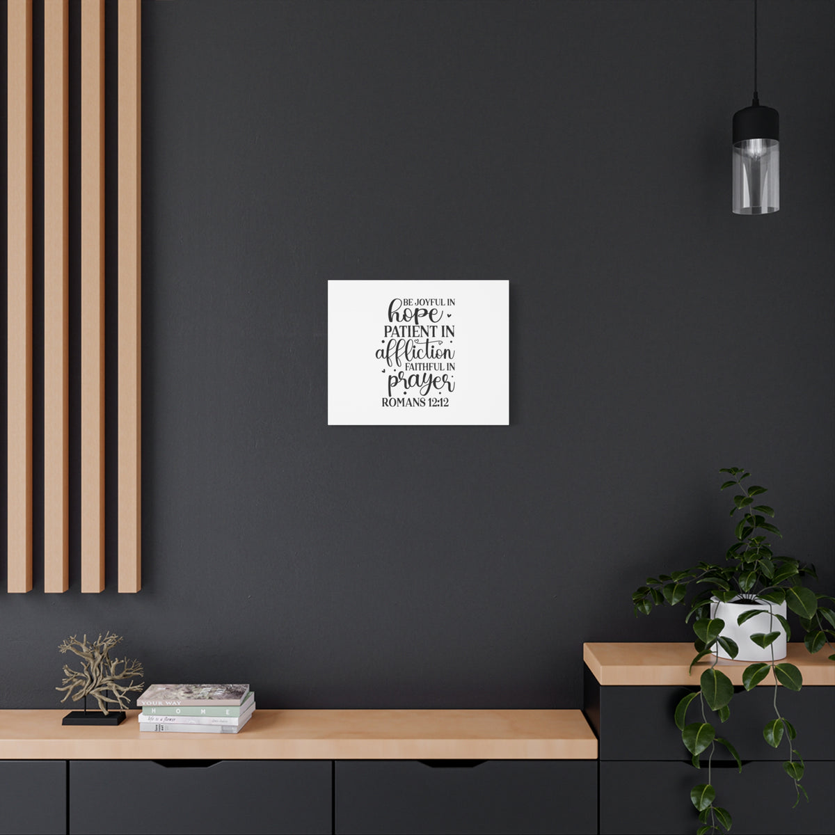 Scripture Canvas Faithful In Prayer Romans 12:12 Christian Wall Art Bible Verse Print Ready to Hang
