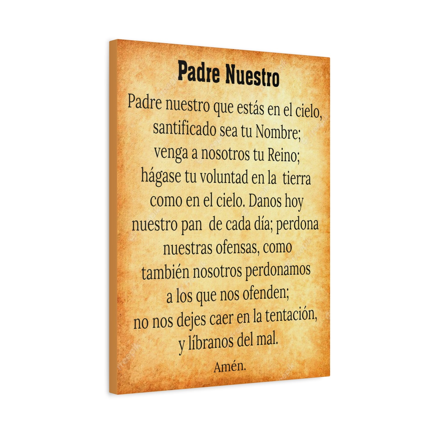 Scripture Walls Padre Nuestro Lords Prayer Gold & White Christian Wall Art Print Ready to Hang Unframed