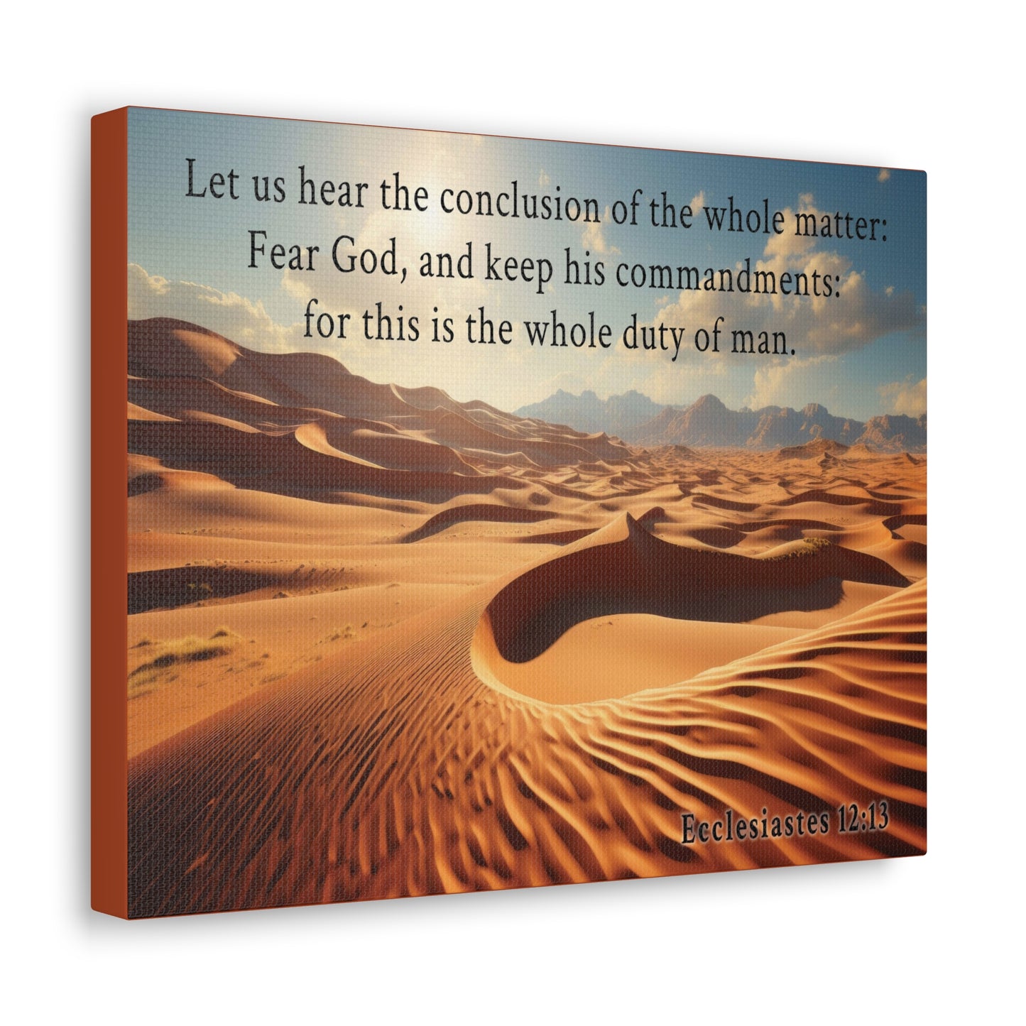 Ecclesiastes 12:13 Desert Bible Verse Canvas Christian Wall Art Ready to Hang Unframed