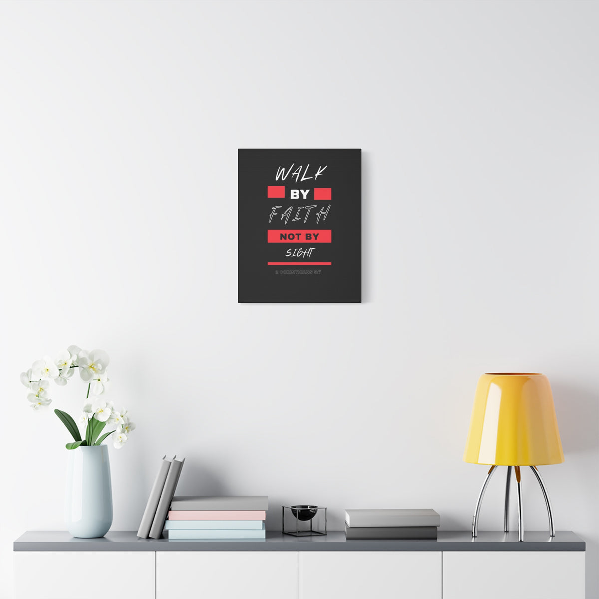 Scripture Canvas Walk By Faith 2 Corinthians 5:7 Christian Wall Art Bible Verse Print Ready to Hang