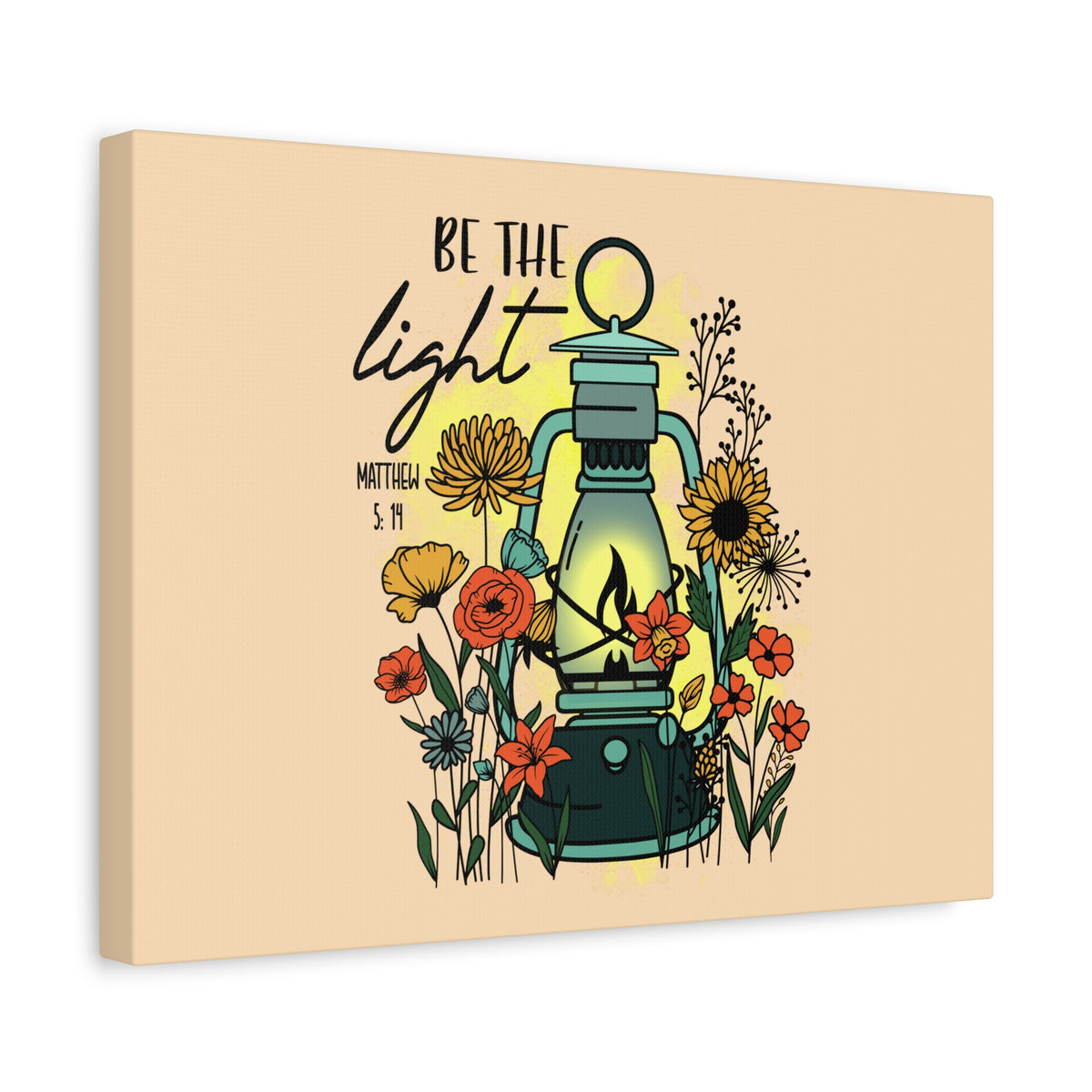 Scripture Canvas Be The Light Matthew 5:14 Lighthouse Christian Wall Art Bible Verse Print Ready to Hang