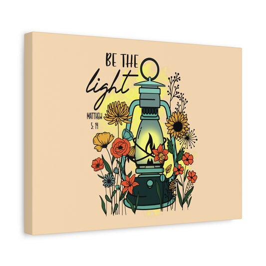 Scripture Canvas Be The Light Matthew 5:14 Lighthouse Christian Wall Art Bible Verse Print Ready to Hang
