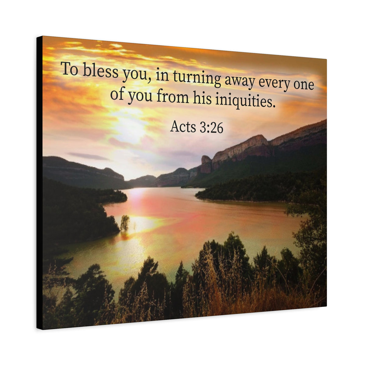 Scripture Canvas To Bless You Acts 3:26 Christian Wall Art Bible Verse Print Ready to Hang