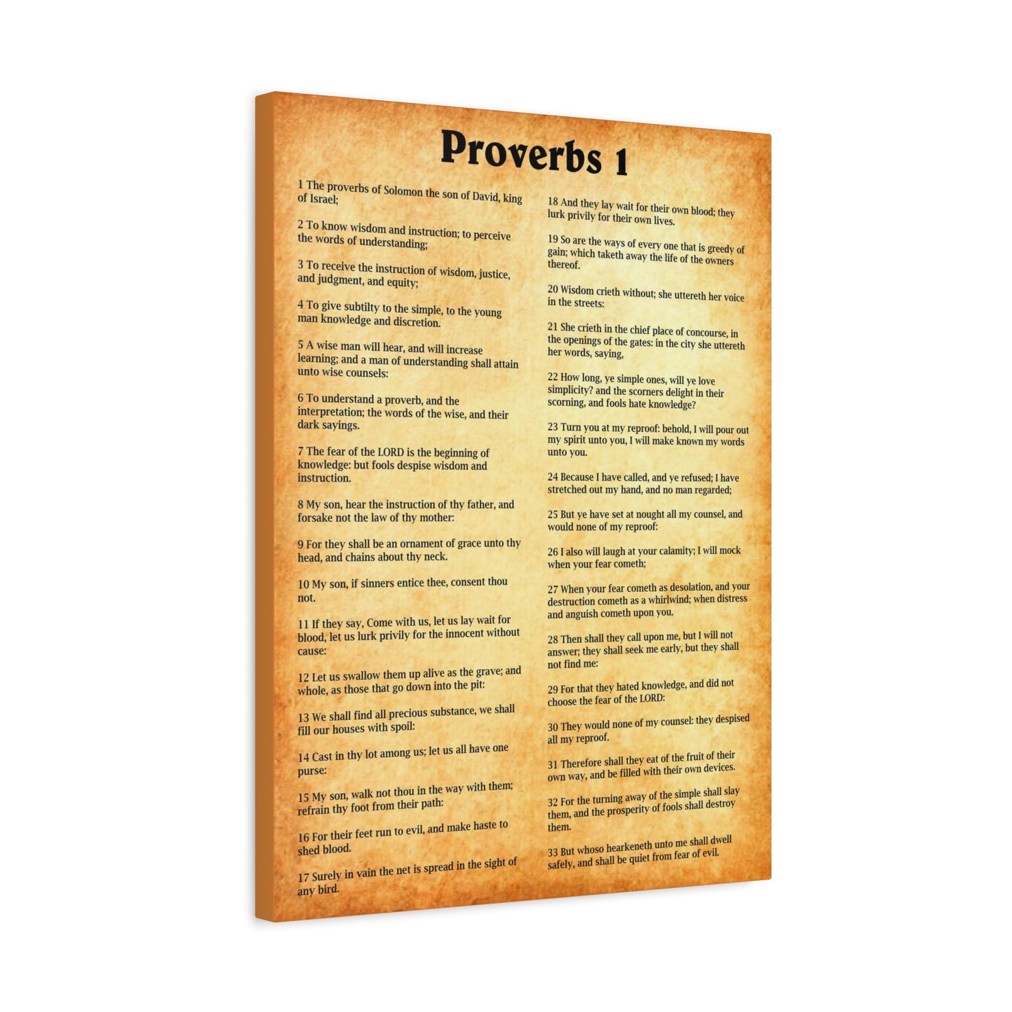 Scripture Walls Proverbs Chapter 1 Gold Bible Canvas Christian Wall Art Ready to Hang Unframed