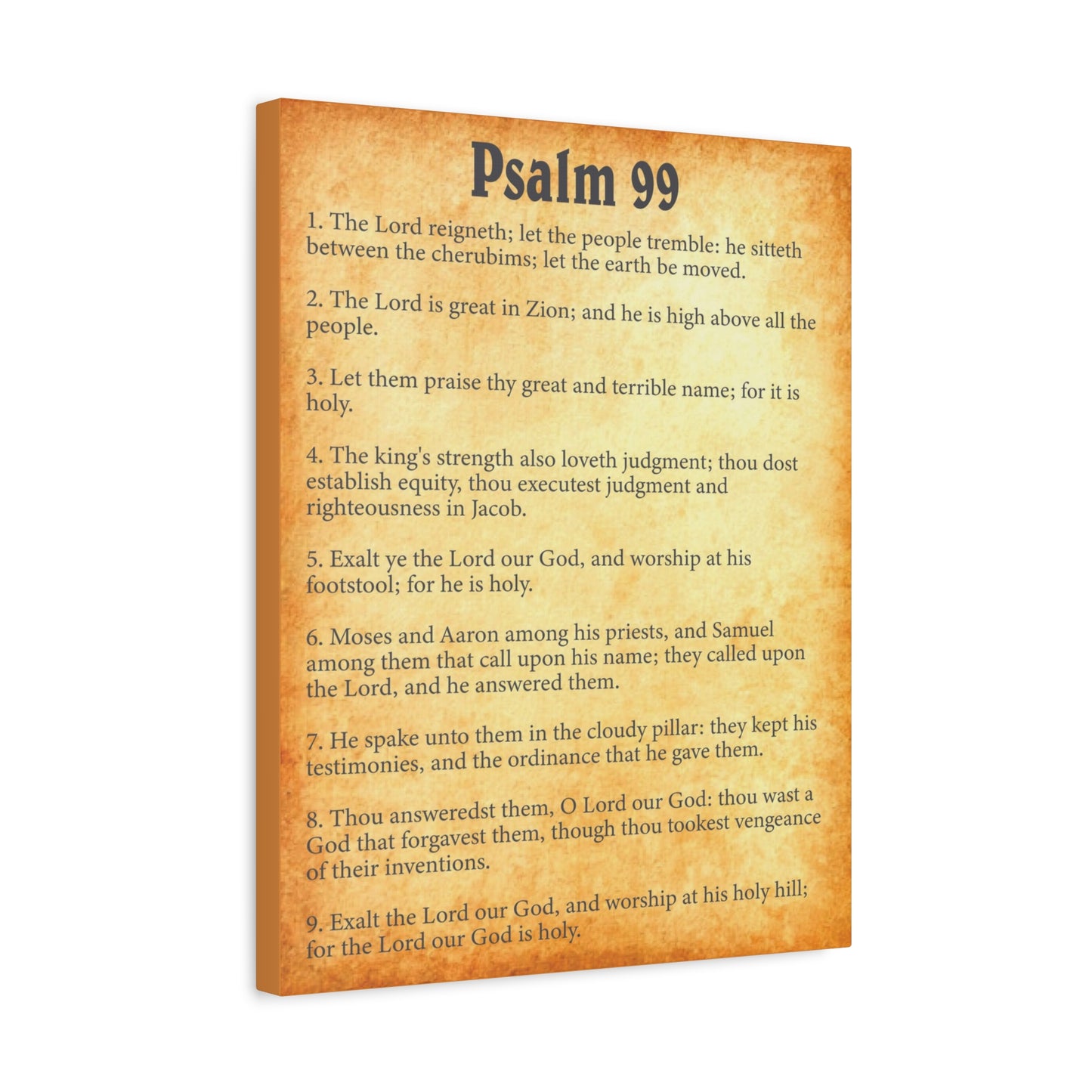 Scripture Walls Psalm 99 Gold Bible Chapter Canvas Christian Wall Art Ready to Hang