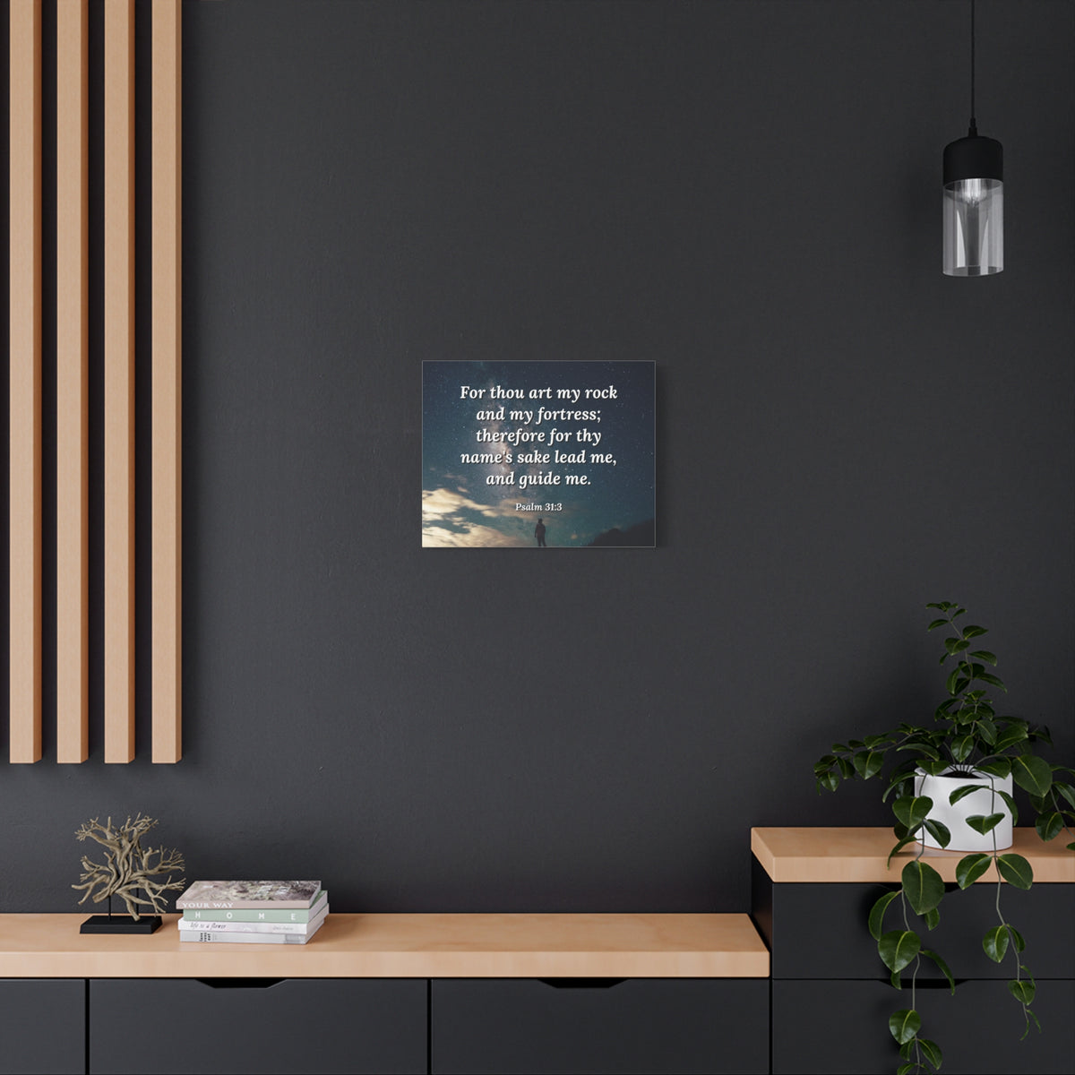 Scripture Canvas Guide Me Psalms 31:3 Christian Wall Art Bible Verse Print Ready to Hang