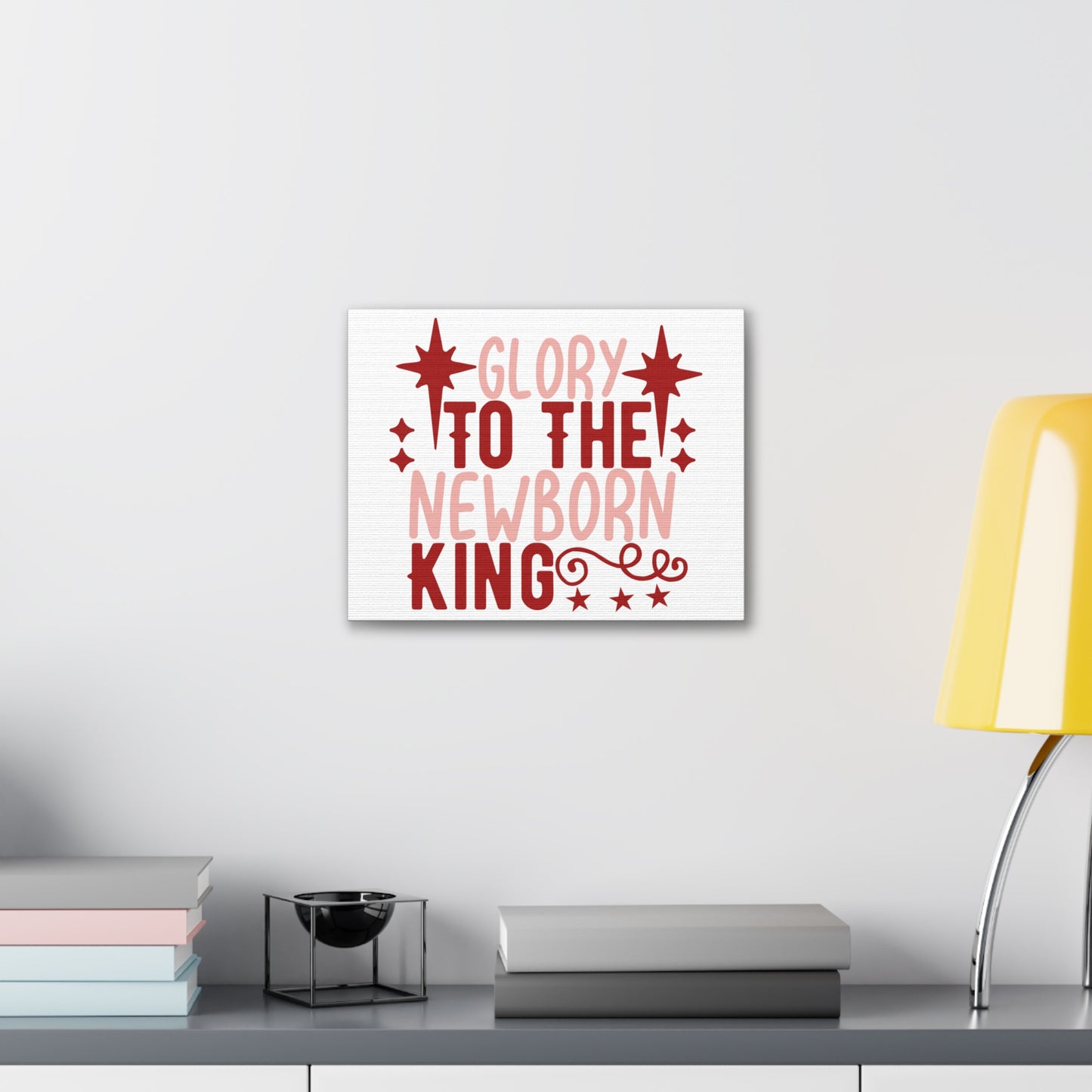 The Newborn King Luke 2:13-14 Christian Wall Art Print Ready to Hang