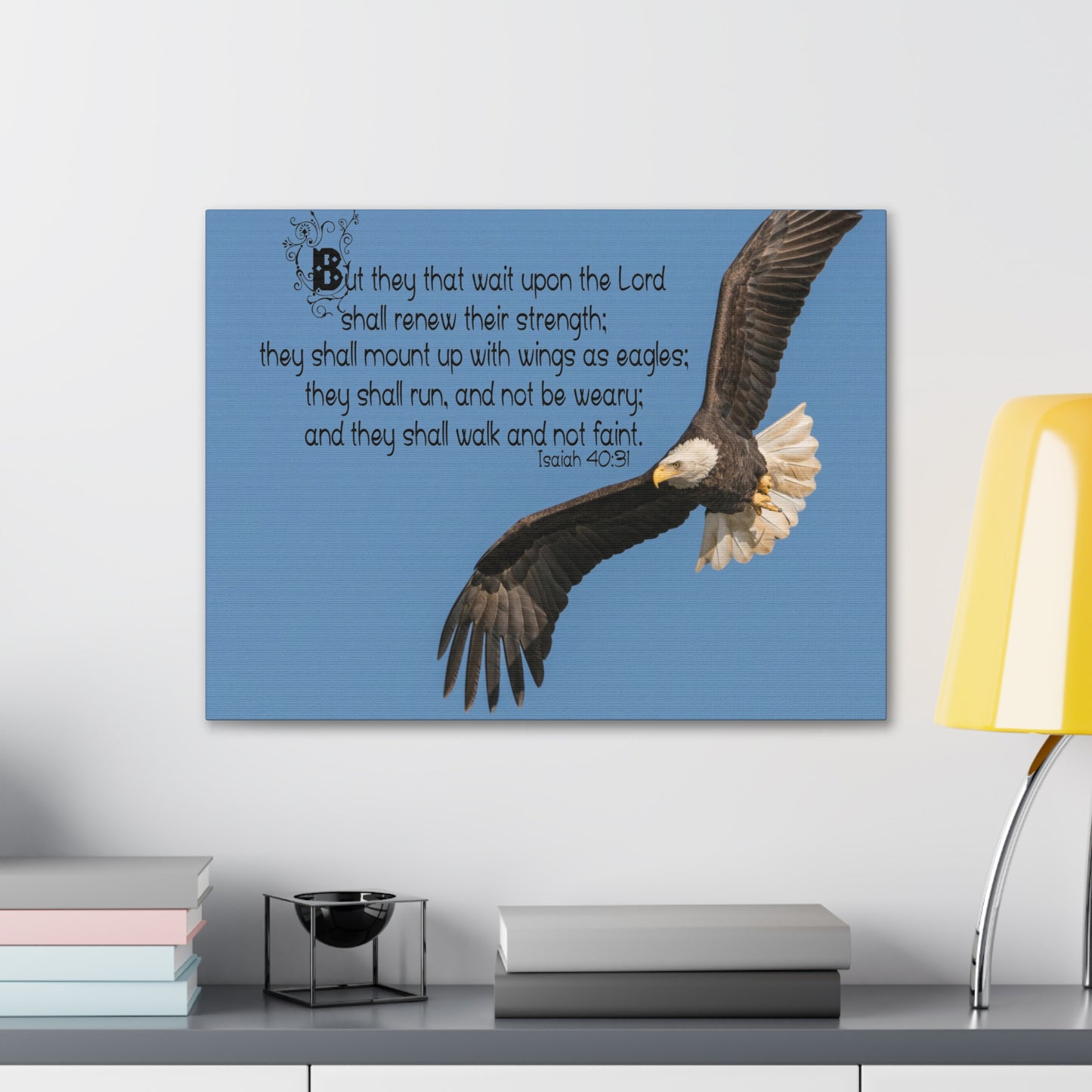Wait Upon The Lord Isaiah 40:31 Bible Verse Canvas Christian Wall Art Ready to Hang