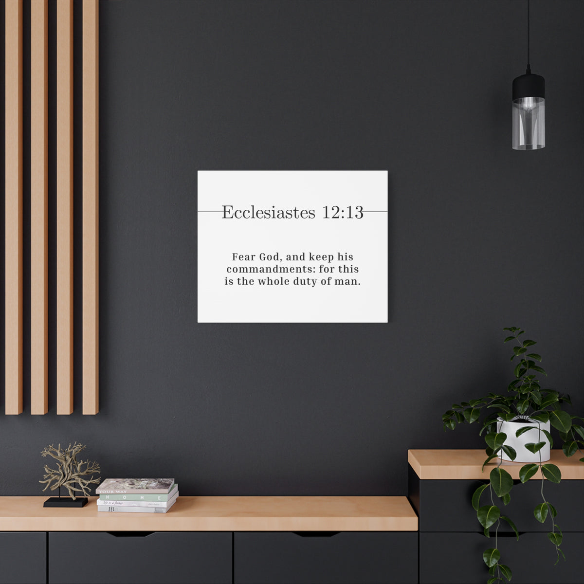 Scripture Canvas The Whole Duty Ecclesiastes 12:13 Christian Wall Art Bible Verse Print Ready to Hang